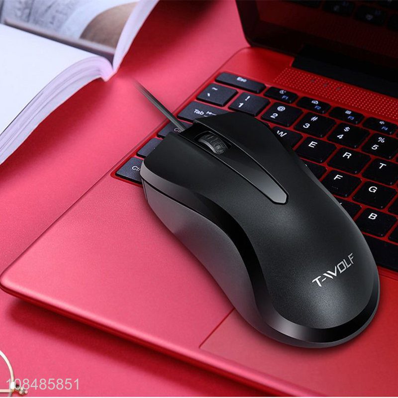 Wholesale 3 buttons silent version ergonomic design wired mouse for PC