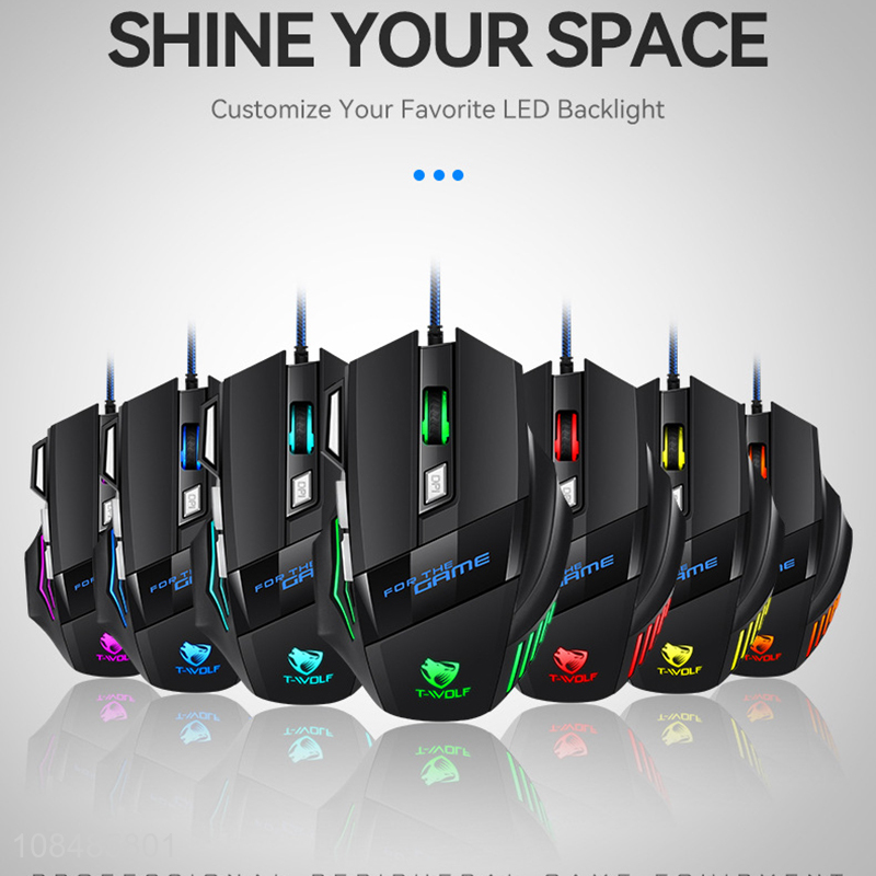 Good quality 7-color led backlight 7 buttons usb wired gaming mouse