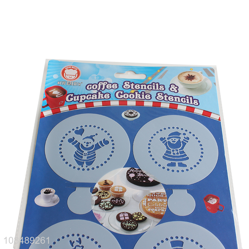 Factory supply christmas style decorative coffee cookies stencil