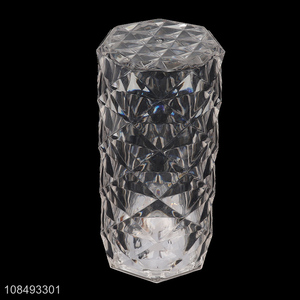 Wholesale pillar shaped crystal clear led ambient lamp night lamp for decor