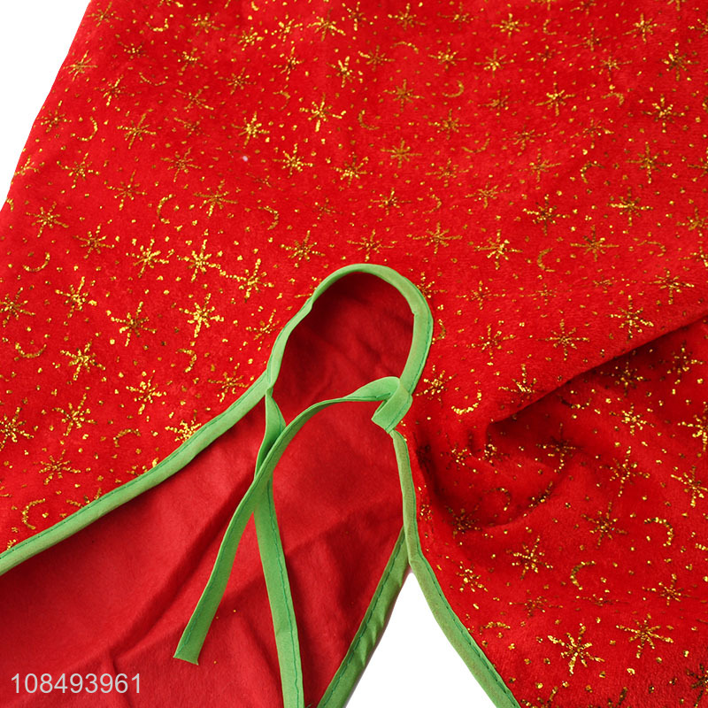 Custom logo round gold stamping Christmas tree skirt for decoration