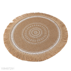 Yiwu wholesale round anti-slip household table mat for decoration
