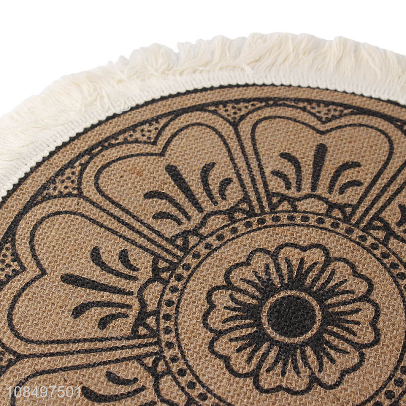 Hot selling linen washable round table decoration place mats