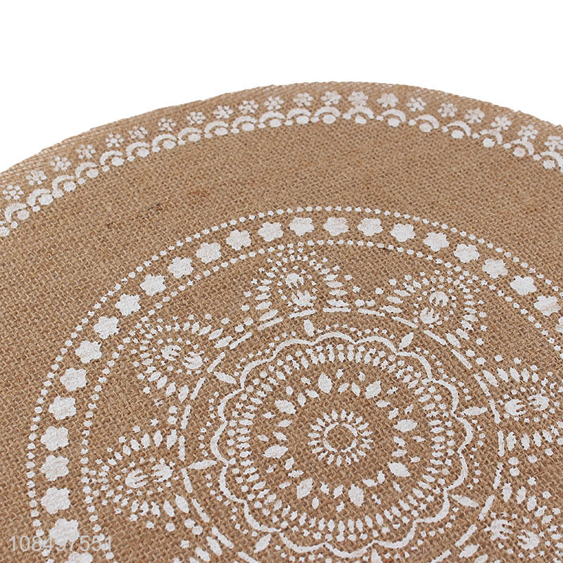 China products washable round linen table mats for restaurant