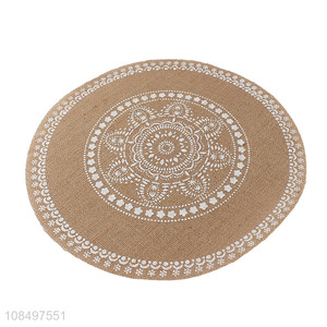 China products washable round linen table mats for restaurant