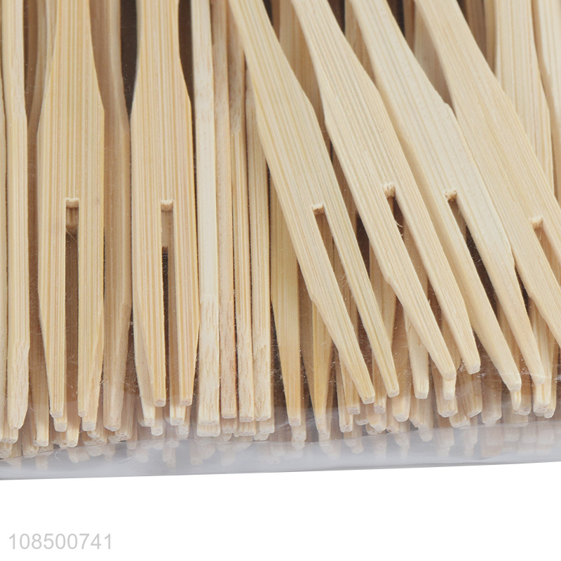 Wholesale 200pcs natural bamboo fruit fork food picks for banquet catering