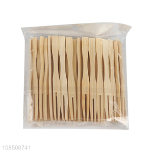 Wholesale 200pcs natural bamboo fruit fork food picks for banquet catering