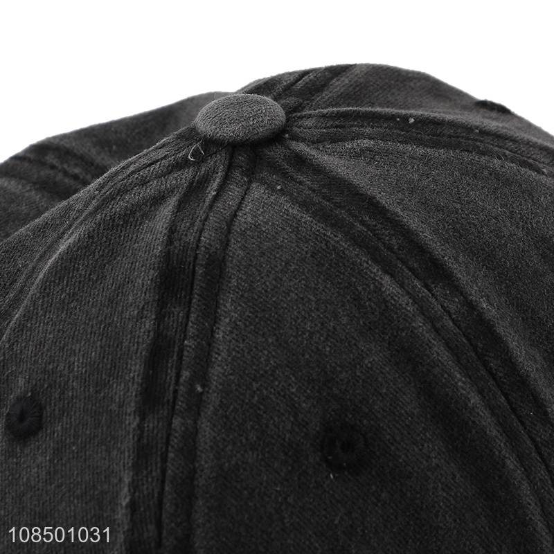 High quality washed plain baskeball cap retro adjustable dad hat