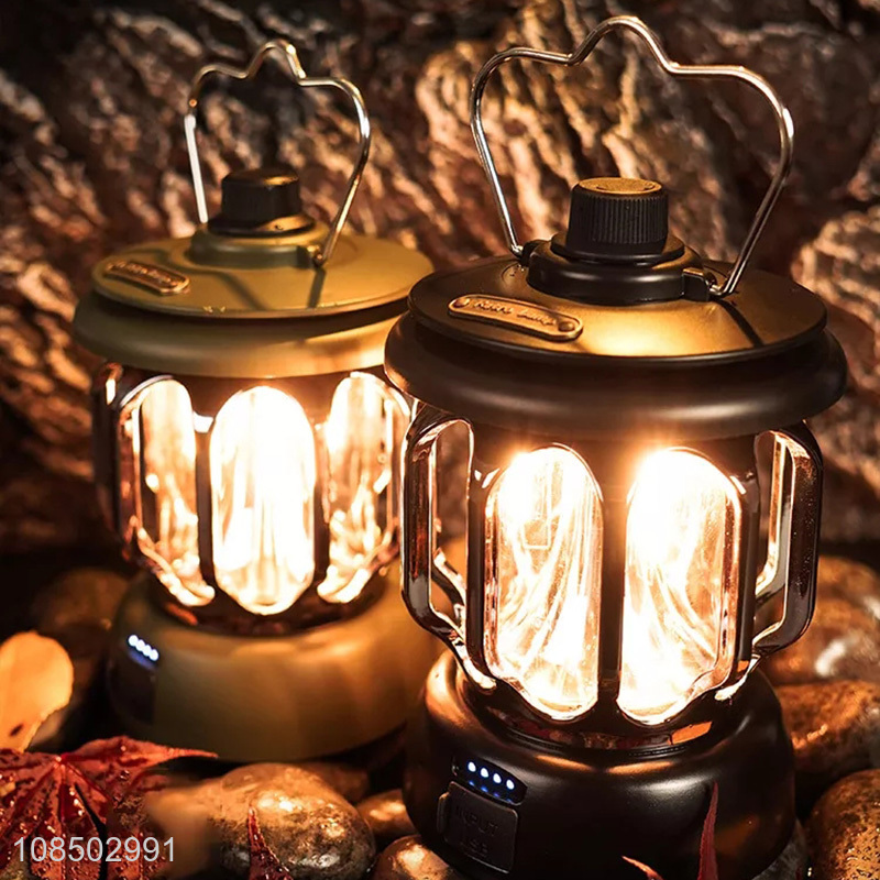 New products rechargeable outdoor camping lantern portable retro led emergency light