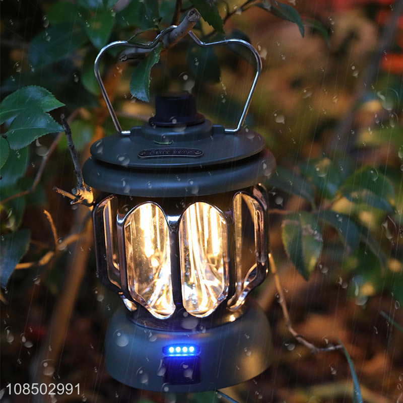 New products rechargeable outdoor camping lantern portable retro led emergency light