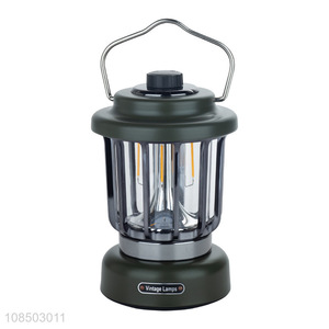 High quality portable retro painted  iron led camping lantern rechargeable tent lamp