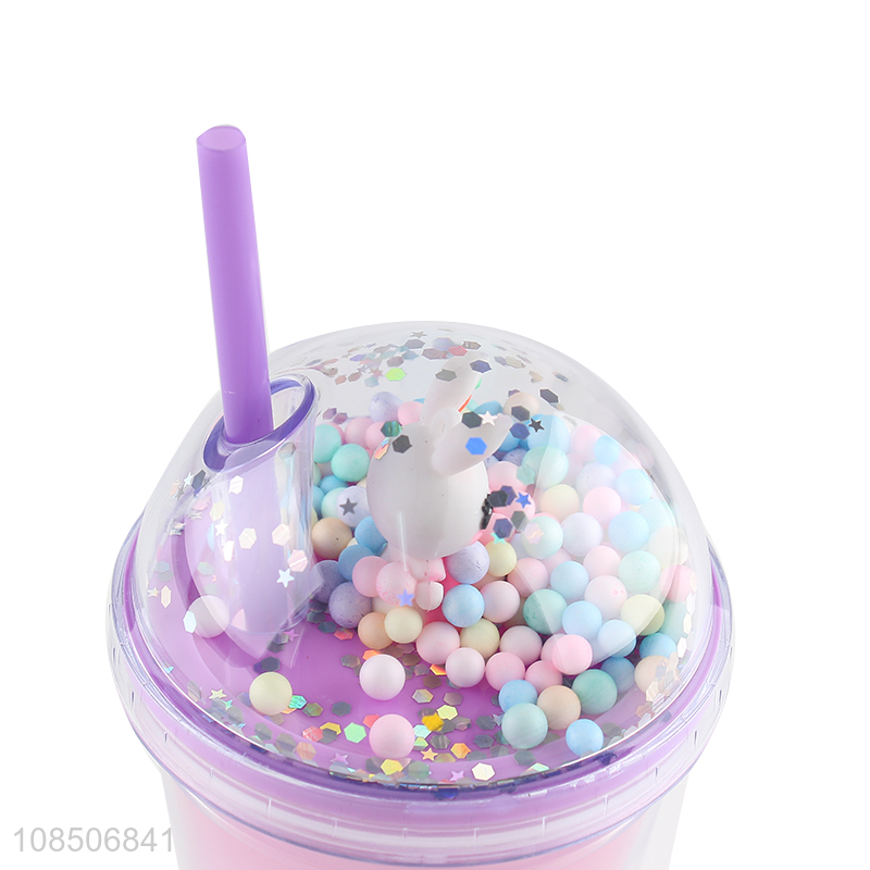 Hot products double wall plastic straw cup drinking bottle