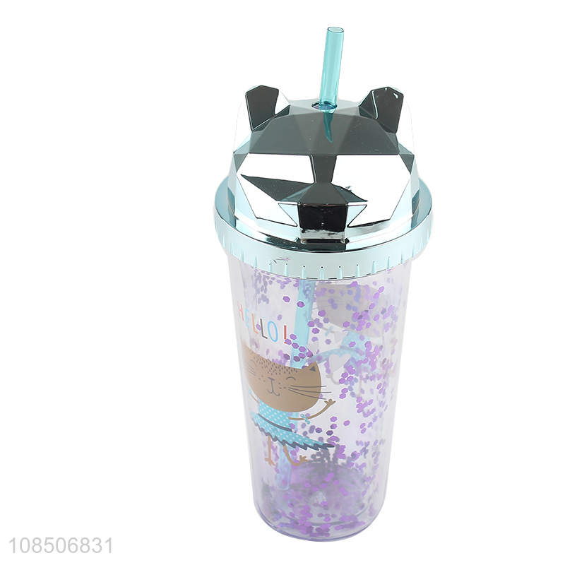 Top products plastic cartoon water drinking bottle with lids