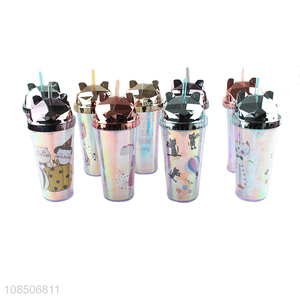 Online wholesale multicolor cute children plastic water mug drink bottle