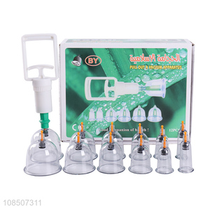 Factory price 12 cups cupping vacuum therapy machine with cupping pump