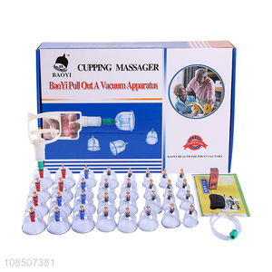 High quality 32 cups Chinese acupoint cupping therapy set for back shoulder