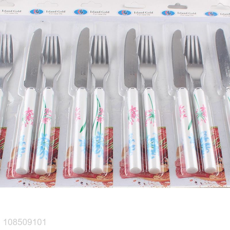 Top sale stainless steel household knife fork set for tableware