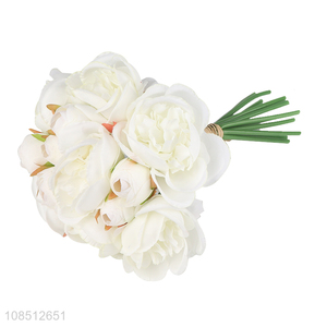 Wholesale 14 heads artificial peony fake flowers for wedding decor