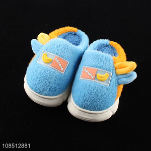 Wholesale kids winter slippers cute fluffy plush indoor house slippers