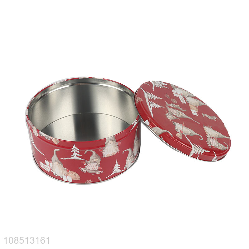 Factory wholesale round metal cookie can packaging tin boxes