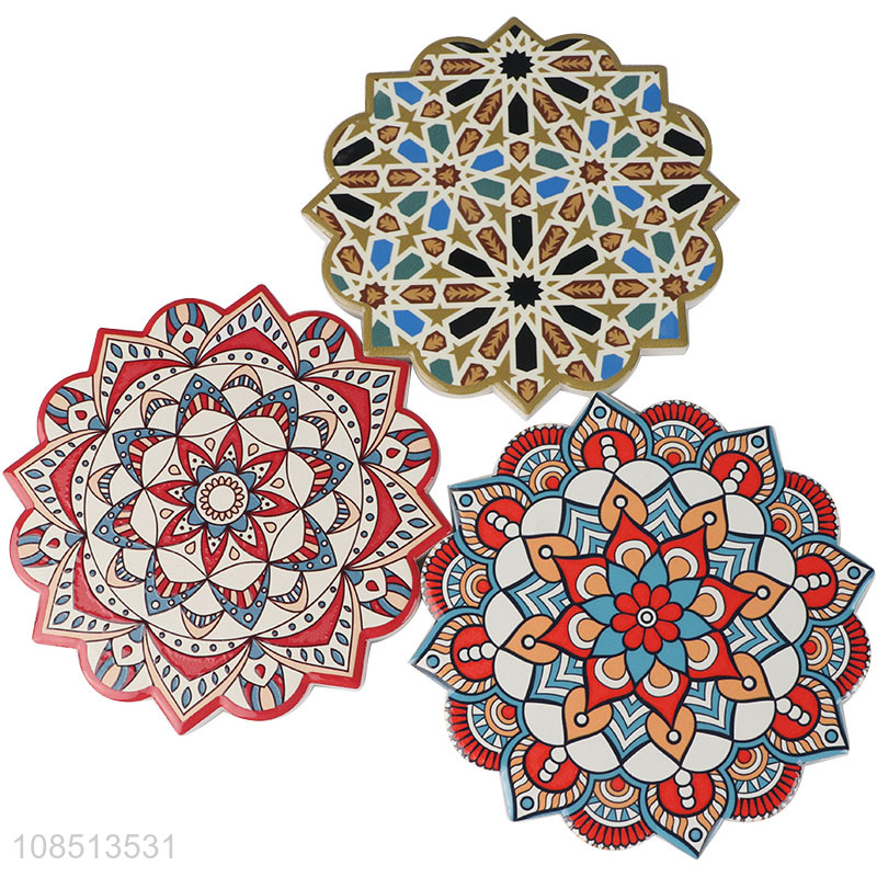 Factory price mandala ceramic coasters absorbent coasters for drinks