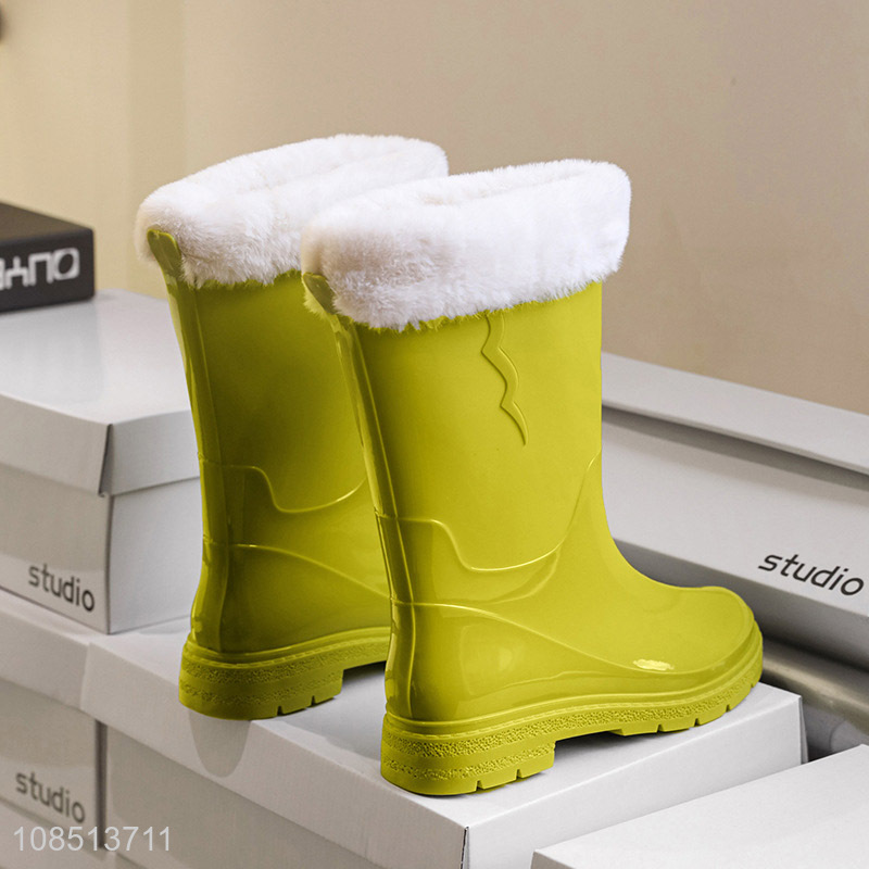 Hot products multicolor winter warm women waterproof rain boots