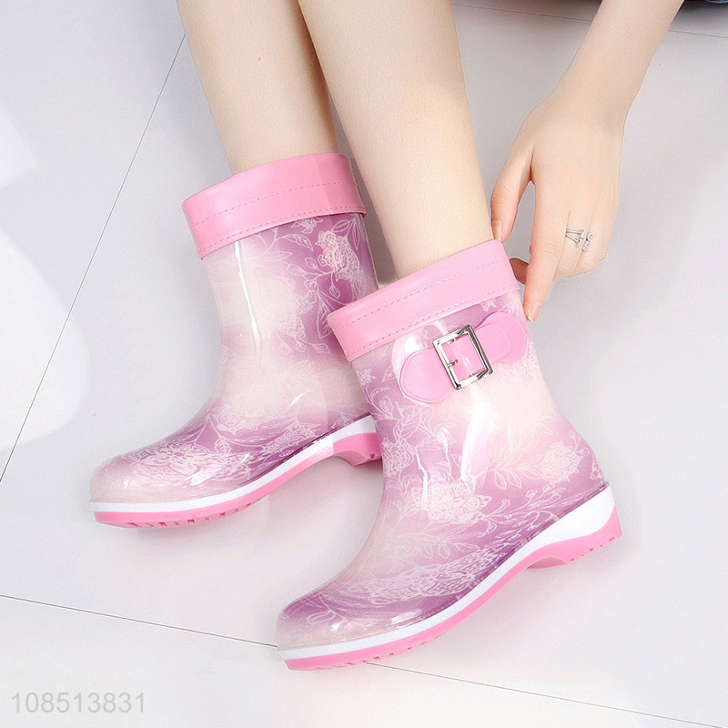Good selling multicolor ladies fashion outdoor waterproof rain boots