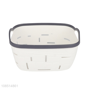 Factory supply hollowed-out home use storage basket with handles