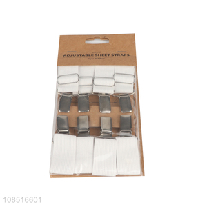 Factory supply 4pcs heavy duty sheet clips adjustable sheet straps
