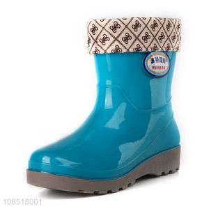 Factory direct sale thickened winter women fashion waterproof rain boots