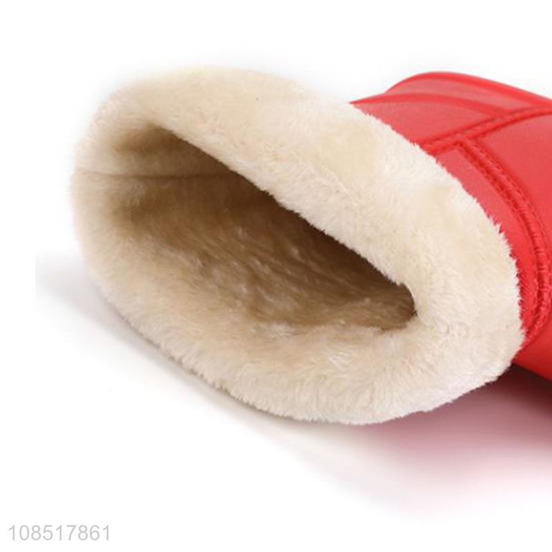 Most popular red warm winter women fashion waterproof rain boots
