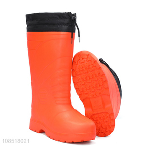 Top selling warm winter men long tube rain boots wholesale