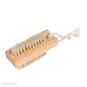 Wholesale double sided soft bristle wooden nail brush nail tools