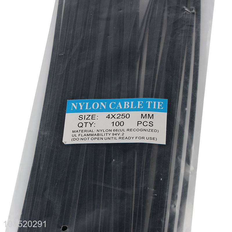 Factory supply black nylon cable ties custom zip ties