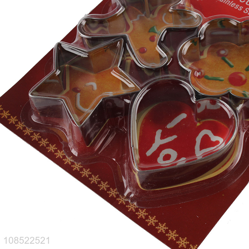 Factory direct sale 4pcs/set stainless steel cookies cutters moulds