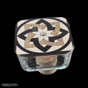 Wholesale home decor multipurpose glass storage jar with ethnic lid