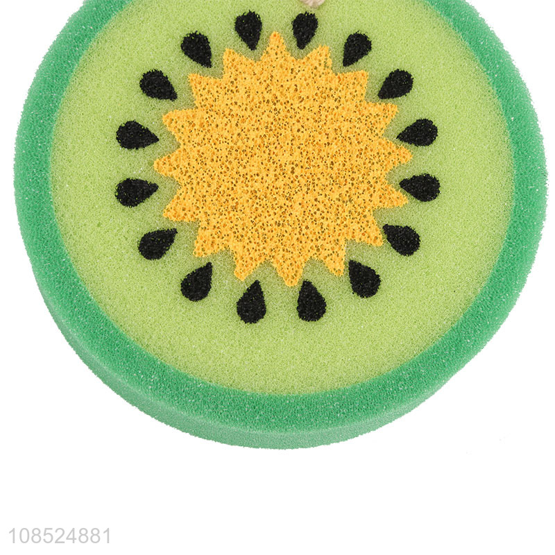 Good quality kiwifruit shape shower sponge bath scrubber for kids