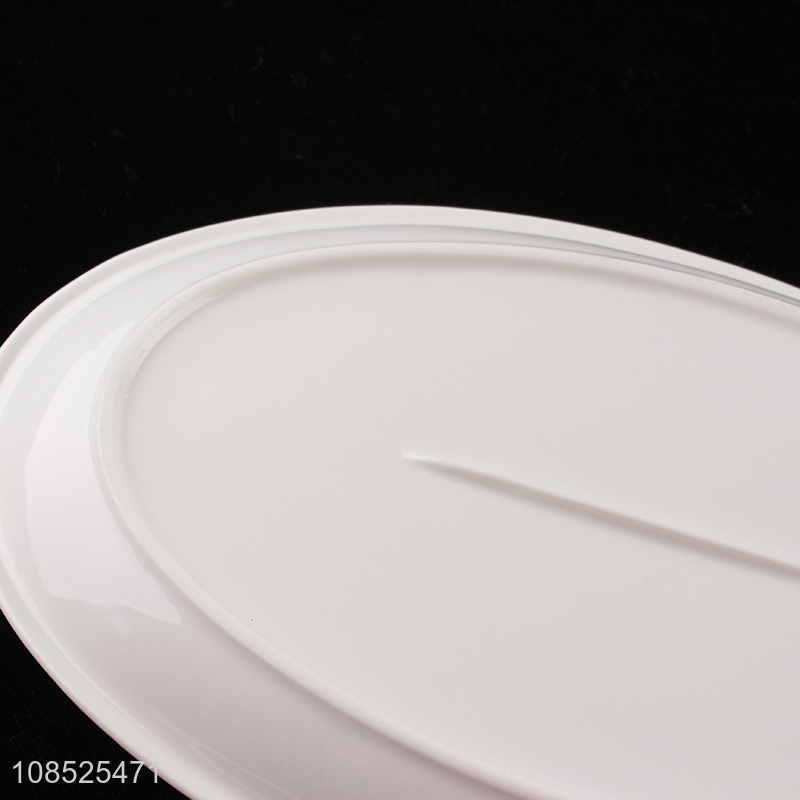 Factory supply white ceramic tableware plate for home