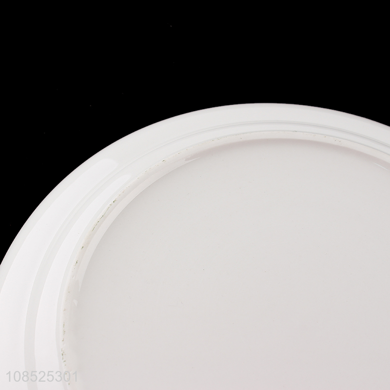 Best price round white ceramic plate for dinnerware