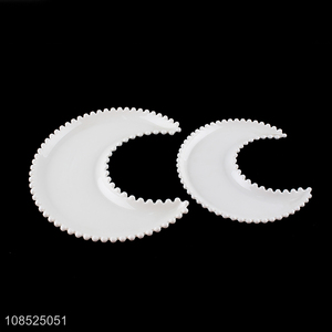 Best selling moon shaped white ceramic decorative plate