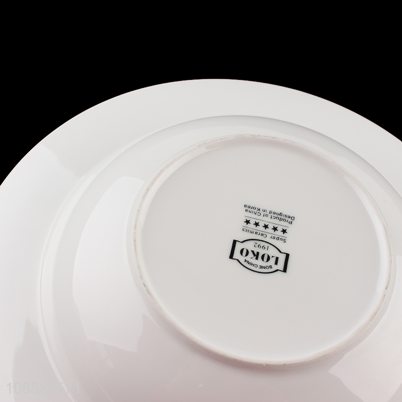 Factory price white ceramic tableware plate salad plate for sale