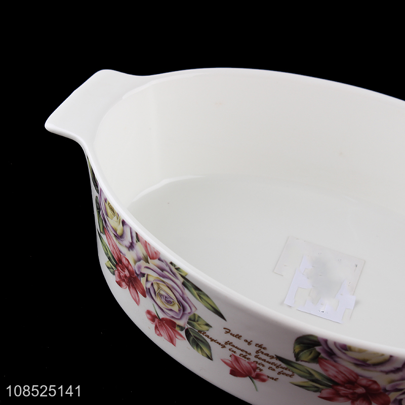 Yiwu factory flower pattern  ceramic plate tableware dishes