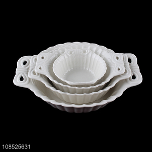 Low price white ceramic dinnerware plate dishes with handle