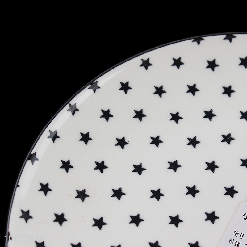 Hot selling star pattern ceramic plate for desserts snacks