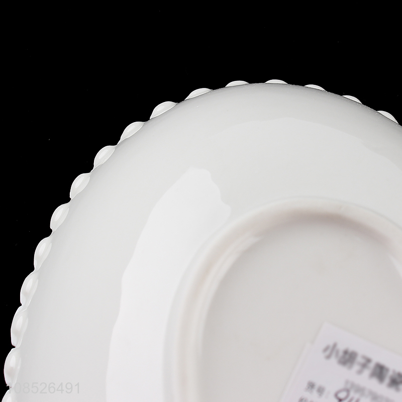 Wholesale heart shape ceramic plate porcelain dish for salad