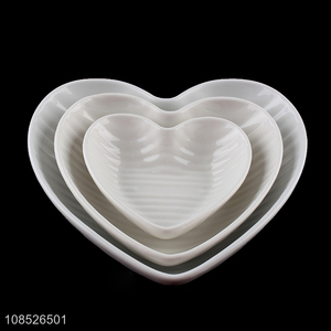 New arrival heart shape ceramic salad plate serving platters