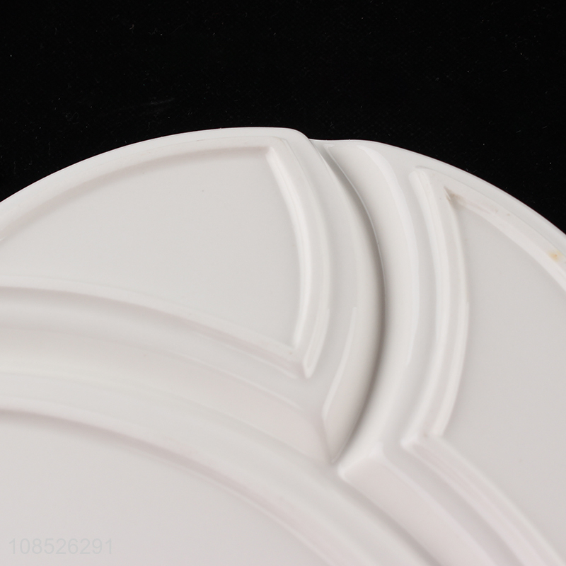 New products divided ceramic plate porcelain dish for snacks