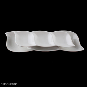 Bottom price 3-compartment ceramic spice dish vinegar plate