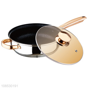 High quality food grade stainless steel frying pan with explosion proof lid