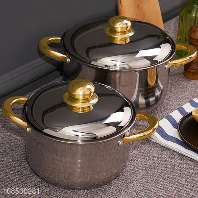 China imports 3pcs food grade stainless steel soup pot saucepan set with lid